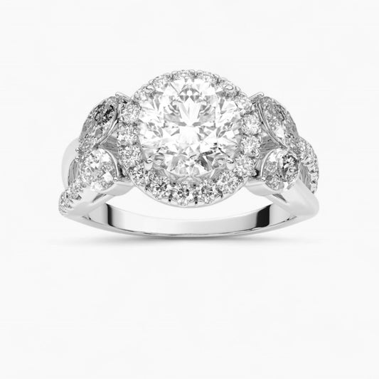 Round cut engagement ring