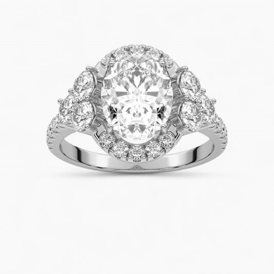 Side Accent Diamond Engagement Ring
