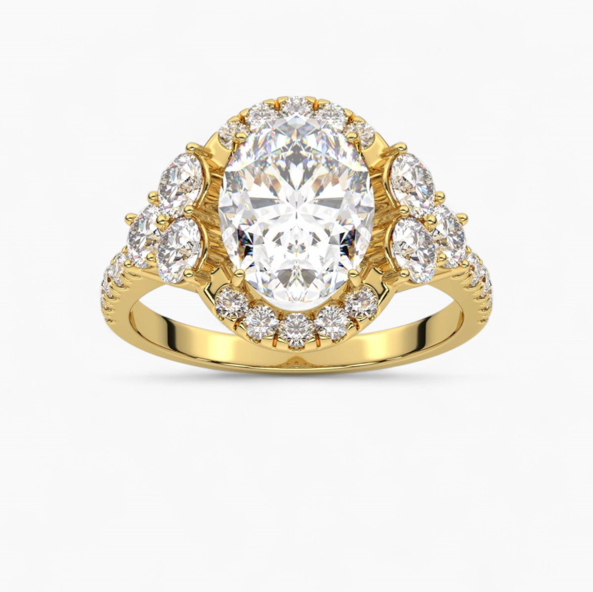 Side Accent Diamond Engagement Ring
