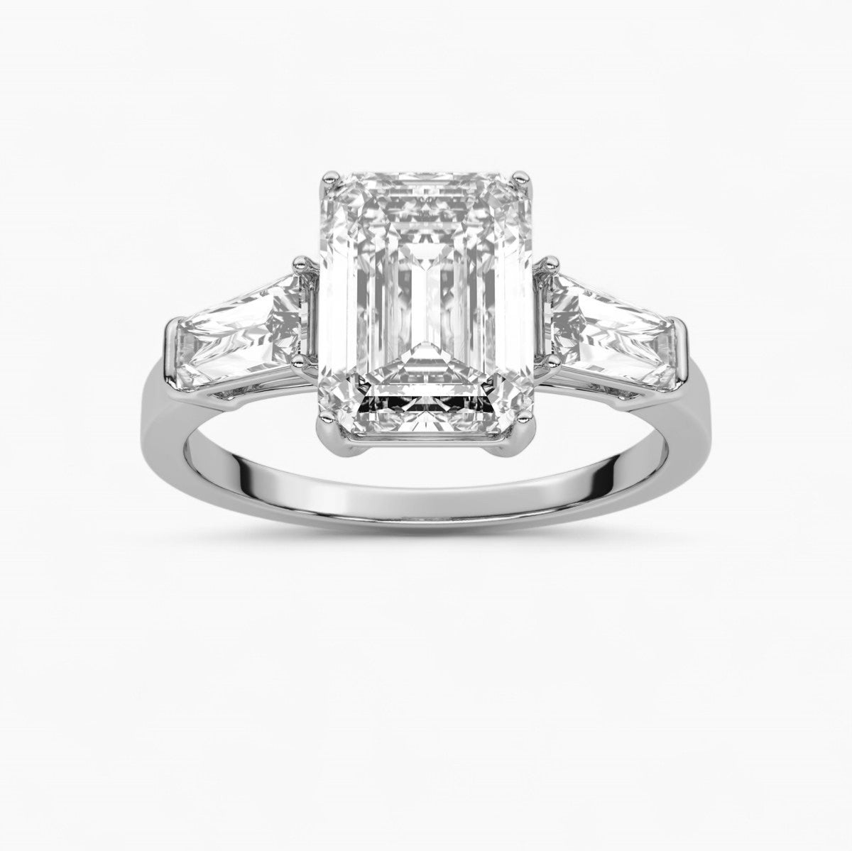 Diamond Engagement Ring with Tapered Baguette Side Accents