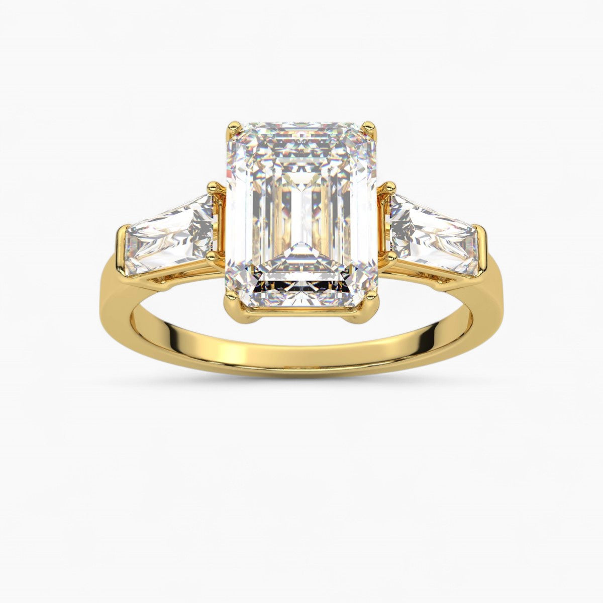 Diamond Engagement Ring with Tapered Baguette Side Accents