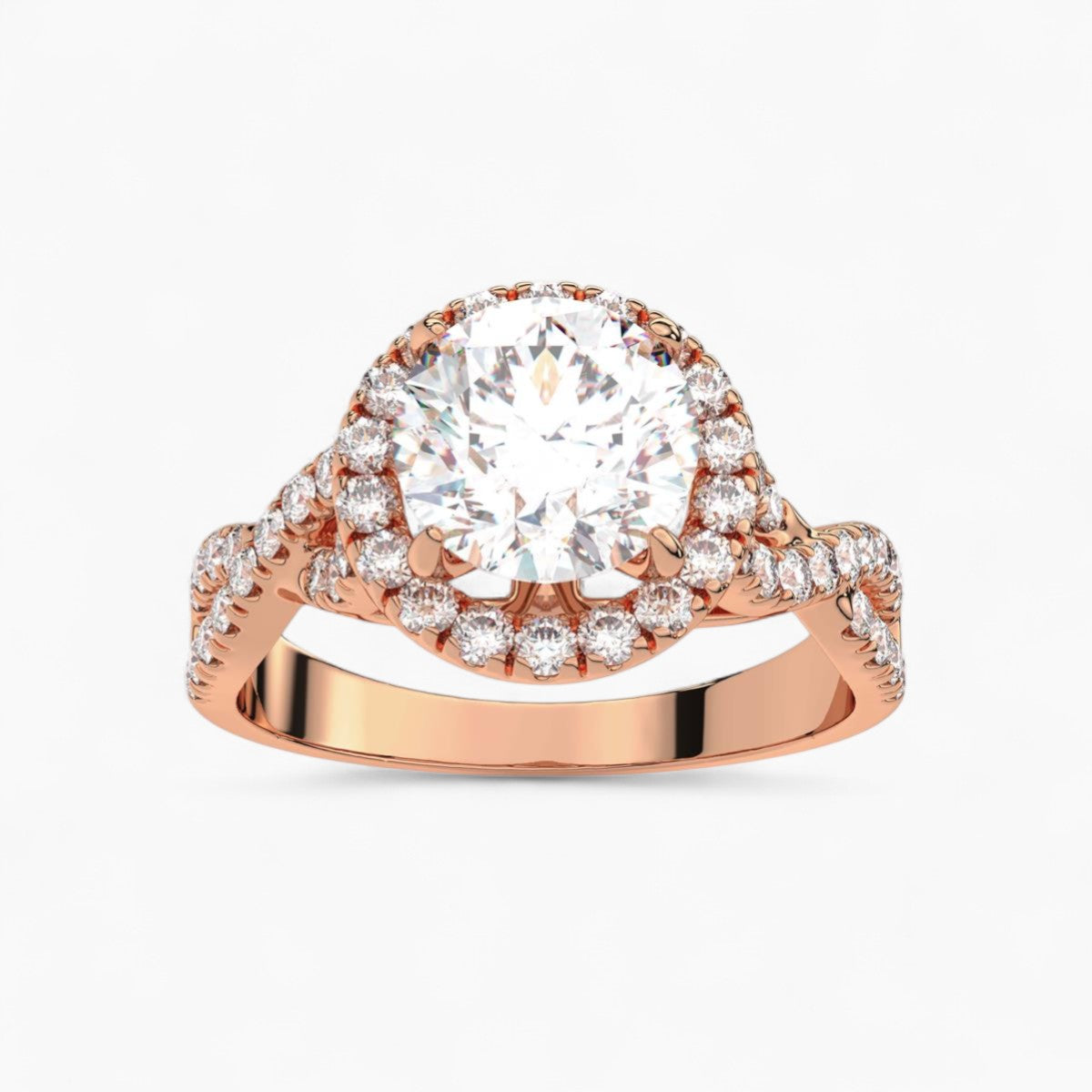 The Celestial Crossover Halo Engagement Ring