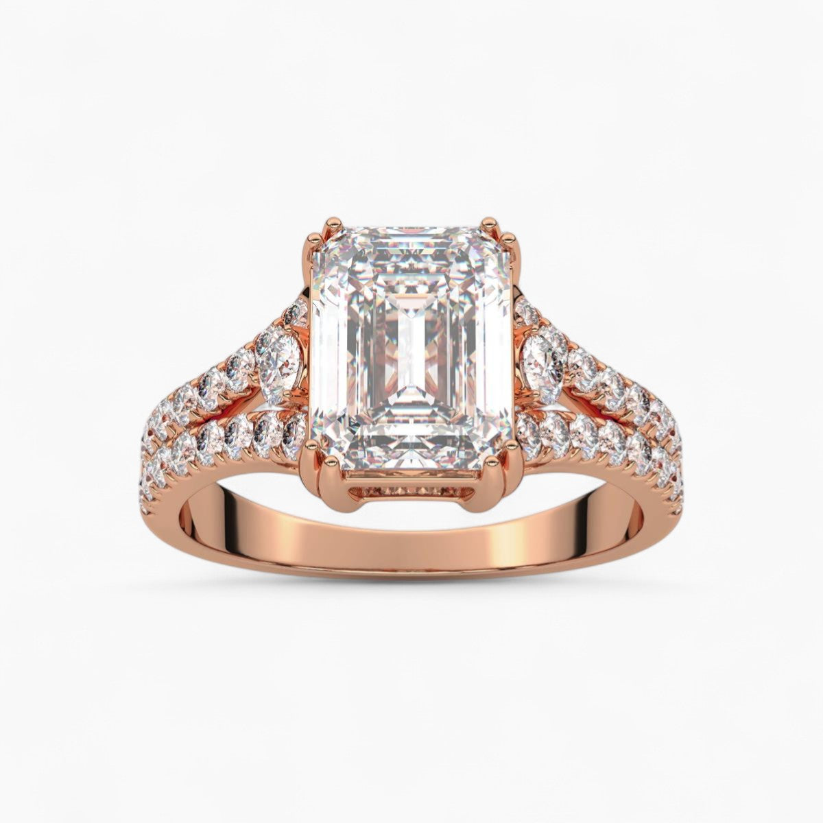 Split Shank Diamond Side Stone Engagement Ring
