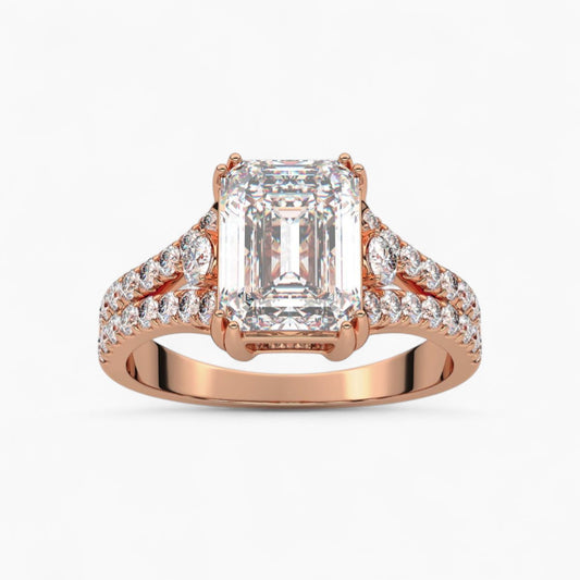 Split Shank Diamond Side Stone Engagement Ring