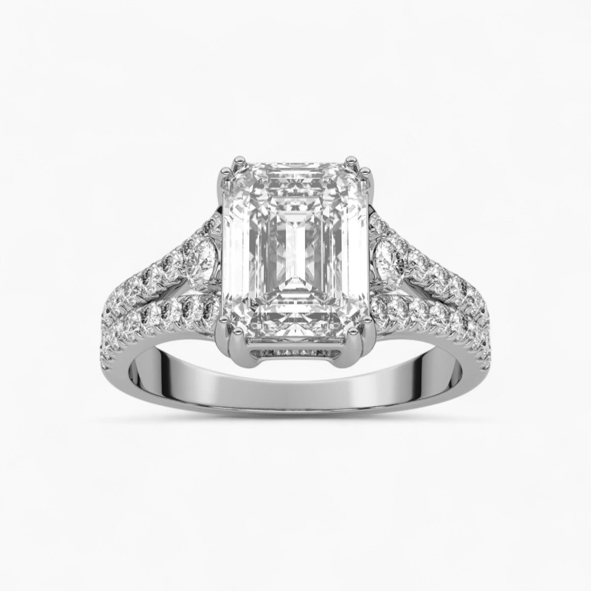 Split Shank Diamond Side Stone Engagement Ring