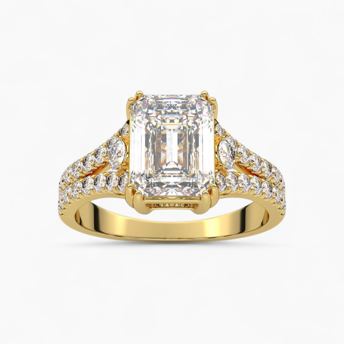 Split Shank Diamond Side Stone Engagement Ring