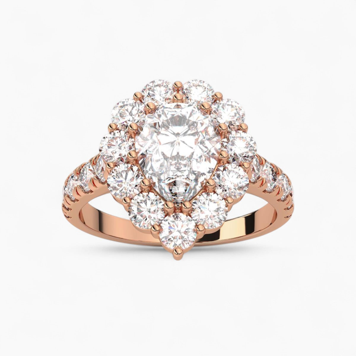 Grand Halo Split Prong Diamond Engagement Ring