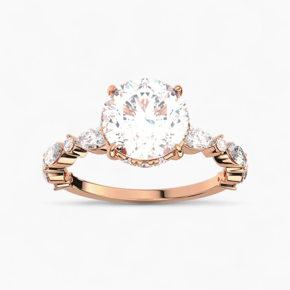 Side Accent Diamond Engagement Ring