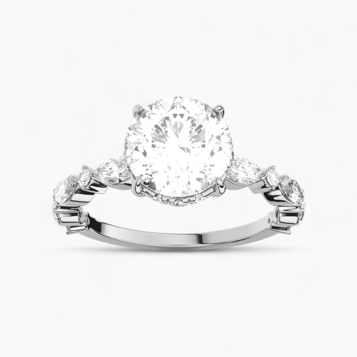 Side Accent Diamond Engagement Ring