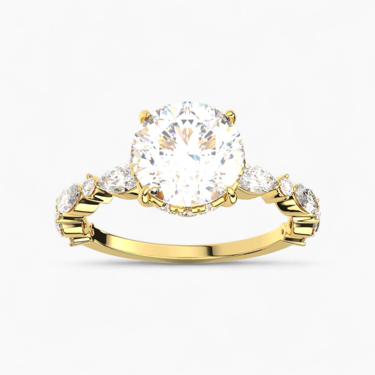 Side Accent Diamond Engagement Ring