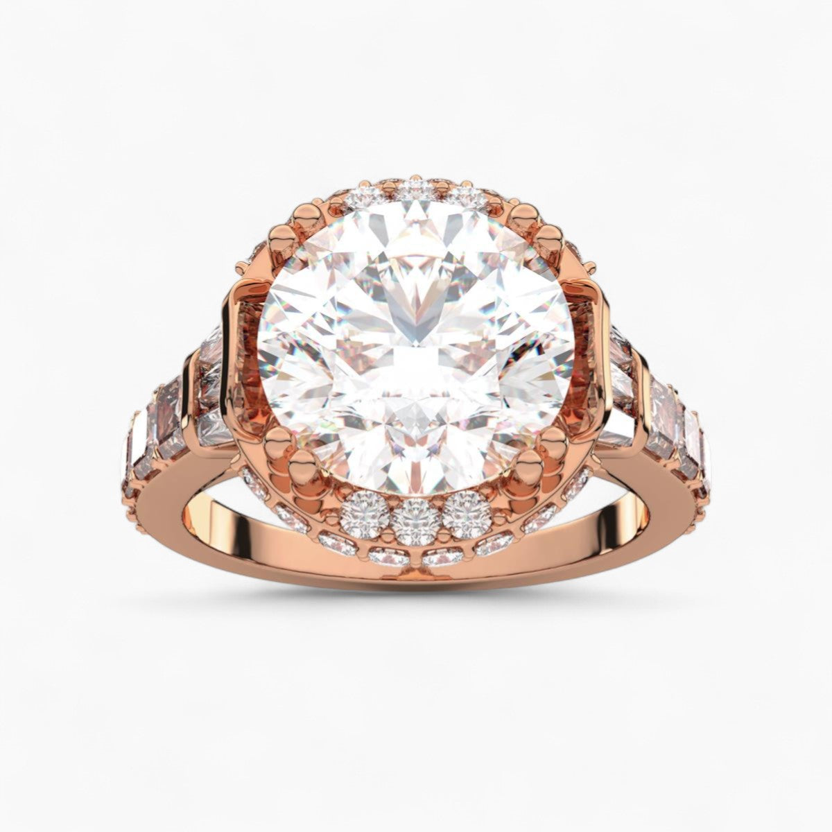 Side Accent Diamond Engagement Ring