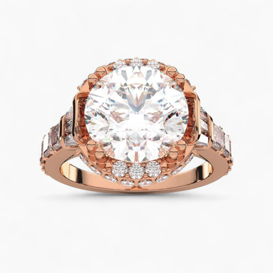 Side Accent Diamond Engagement Ring