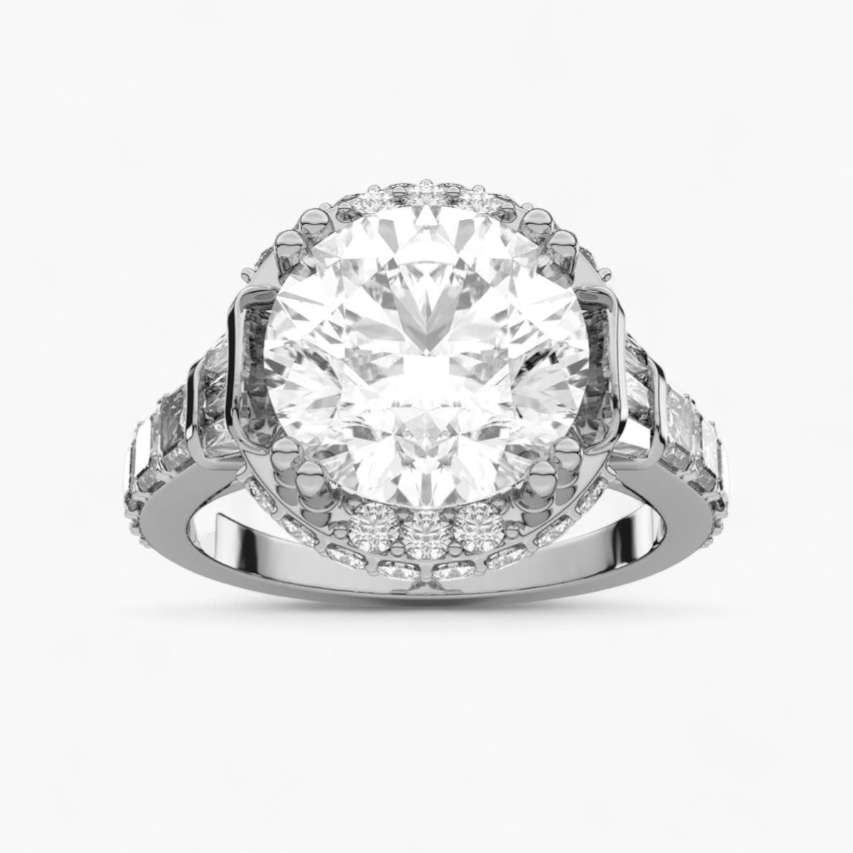 Side Accent Diamond Engagement Ring