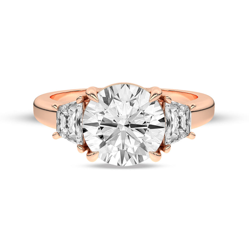 three stone lab grown diamond engagement rings
