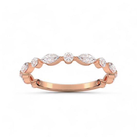 Marquise and Round Diamond Band