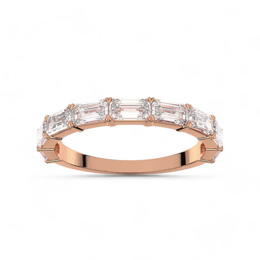 Horizontal Lay Emerald Cut Band