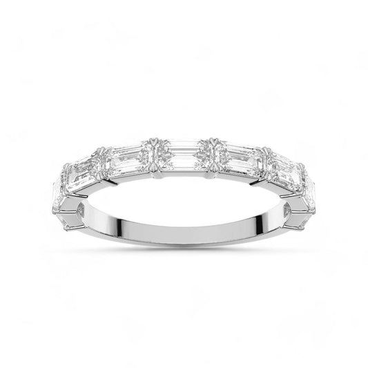 Horizontal Lay Emerald Cut Band