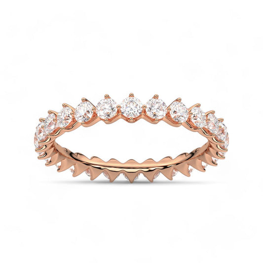 Four Prong Round Cut Diamond Band
