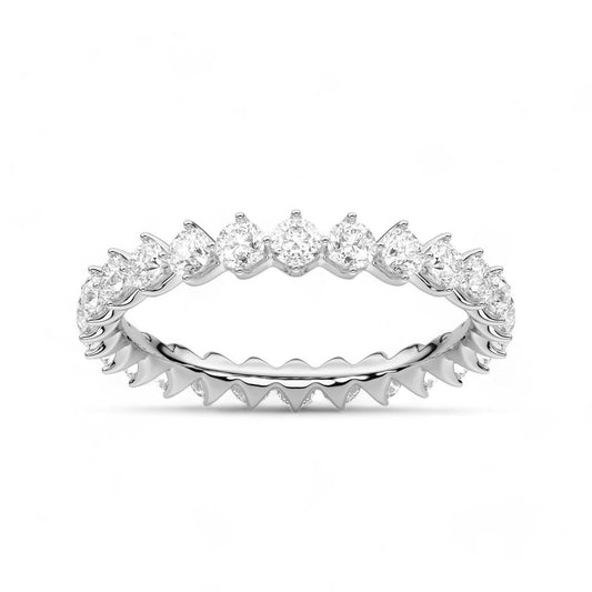 Four Prong Round Cut Diamond Band
