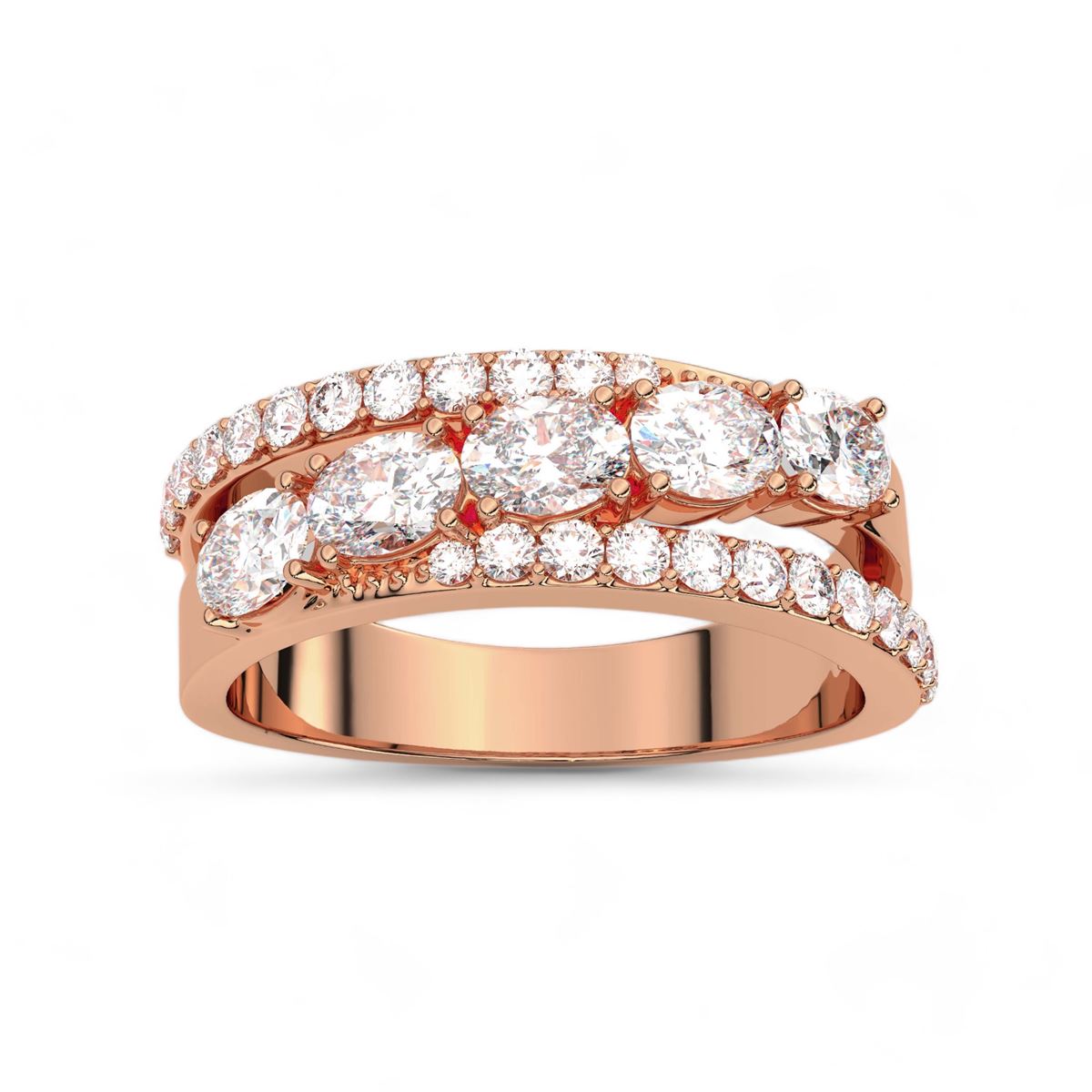Five Stone Diagonal Ring