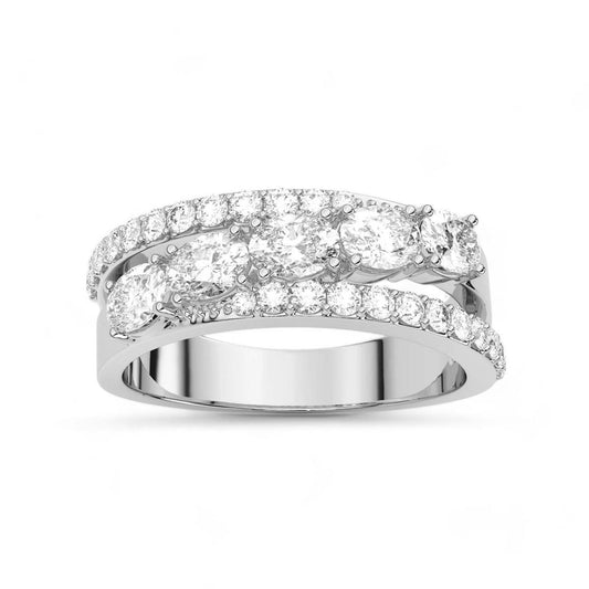 Five Stone Diagonal Ring