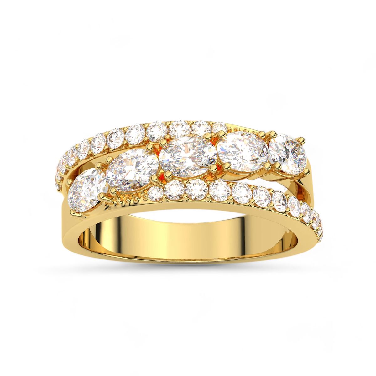 Five Stone Diagonal Ring