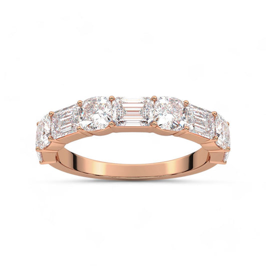 Round and Emerald Cut Band