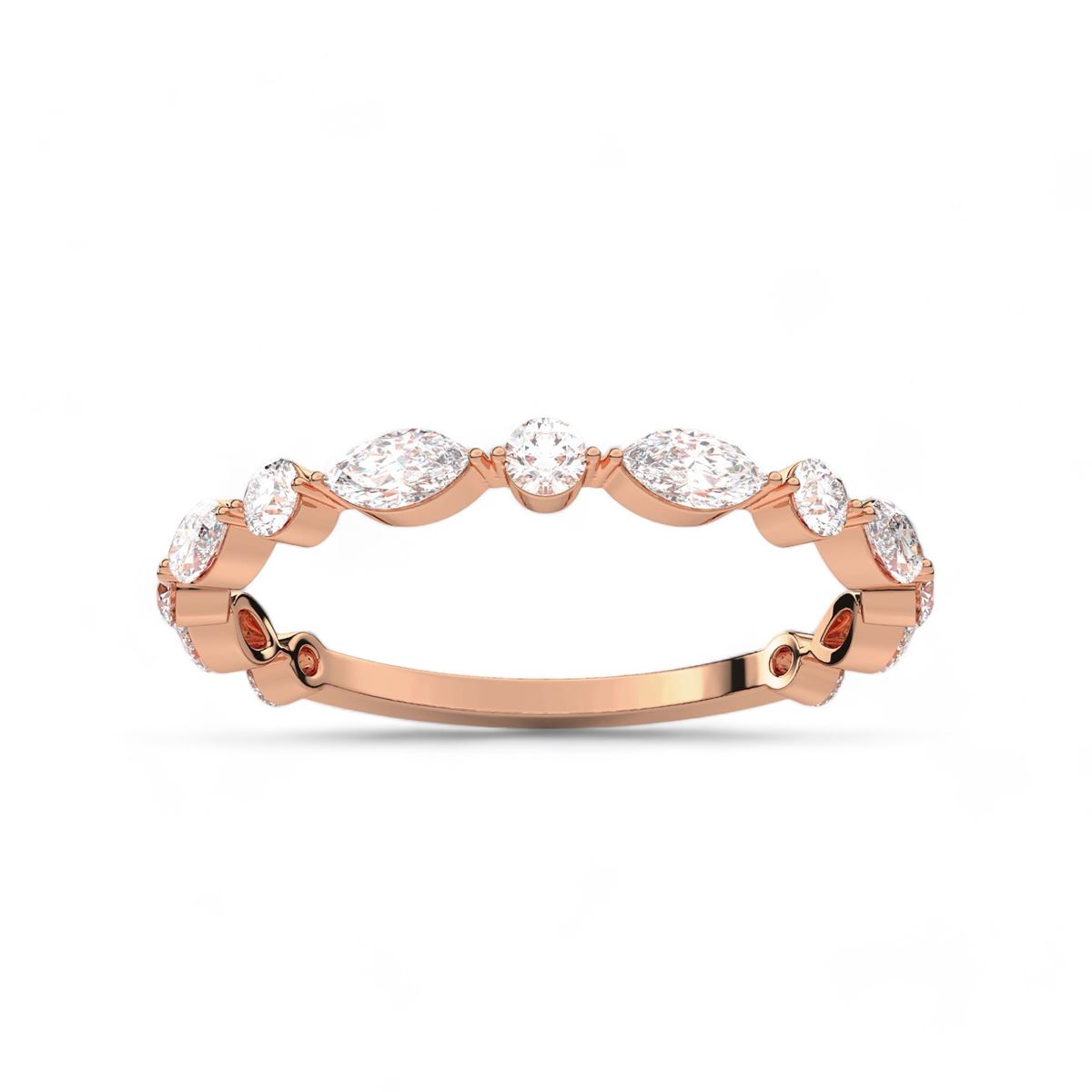 Marquise and Round-Cut Diamond Band