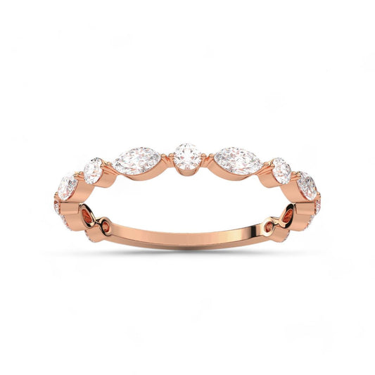 Marquise and Round-Cut Diamond Band