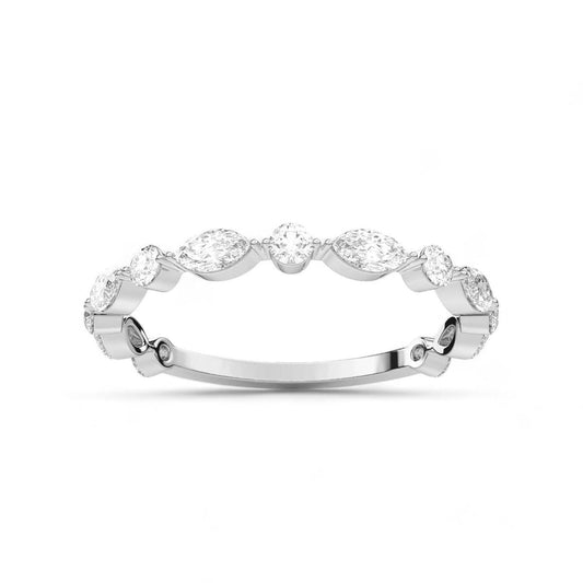 Marquise and Round-Cut Diamond Band