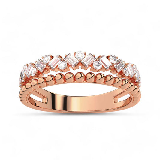 Alternate Cut Beaded Diamond Band