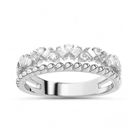 Alternate Cut Beaded Diamond Band