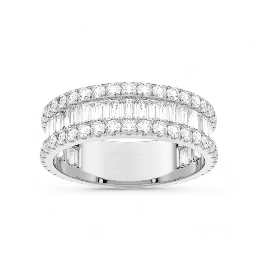 Baguette and Round Cut Diamond Eternity Band