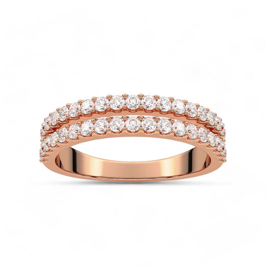 Dual Row Round Cut Diamond Band