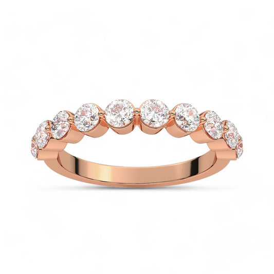 Shared Prong Round Cut Diamond Band