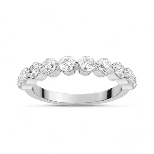 Shared Prong Round Cut Diamond Band