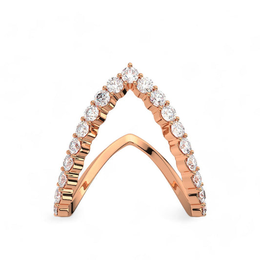 Wishbone Round Cut Diamond Band