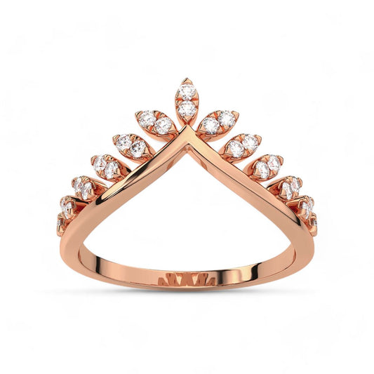 Floral Chevron Diamond Ring