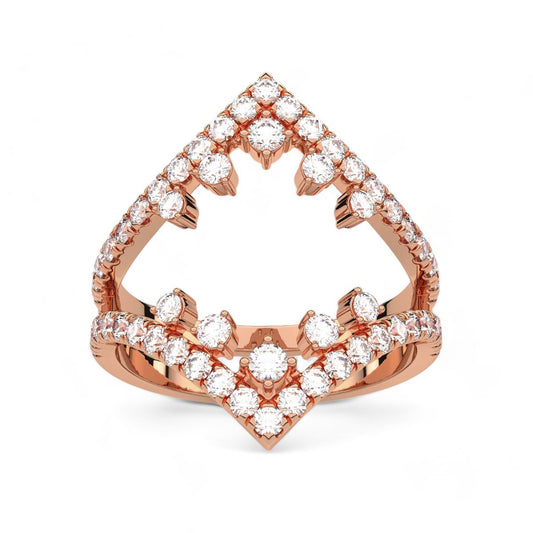 Crown-Inspired Chevron Diamond Ring