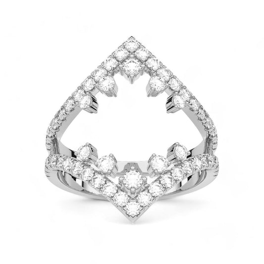 Crown-Inspired Chevron Diamond Ring