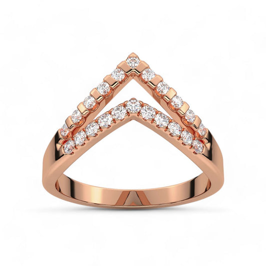 Double Chevron Diamond Ring