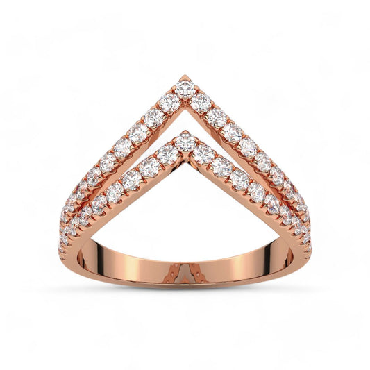 Dual Layer Chevron Diamond Ring