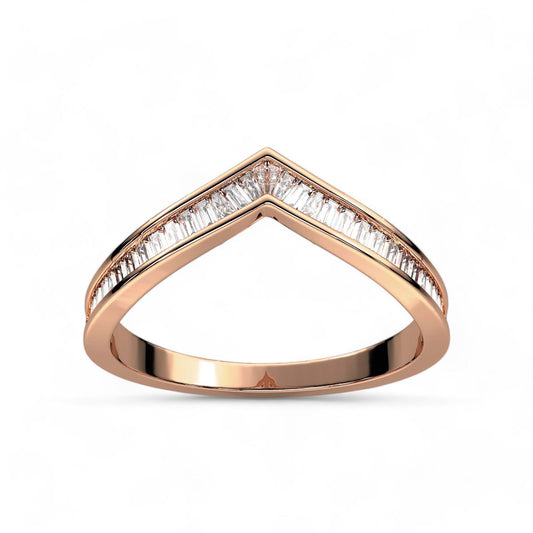 Baguette Cut Chevron Ring