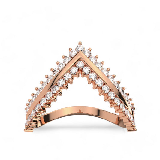Triple Row Chevron Ring