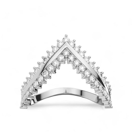 Triple Row Chevron Ring