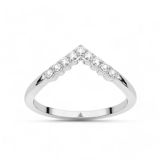 Scalloped Chevron Diamond Ring