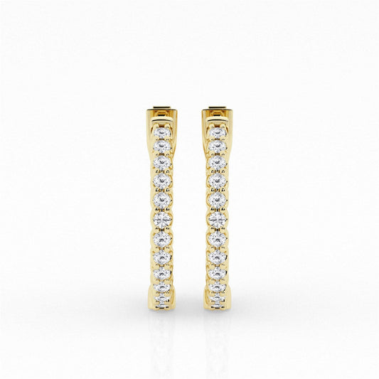 Round Lab Grown Diamond Inside Out Hoop Earrings