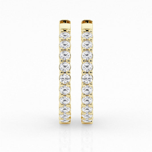 Round Lab Grown Diamond Inside Out Hoop Earrings