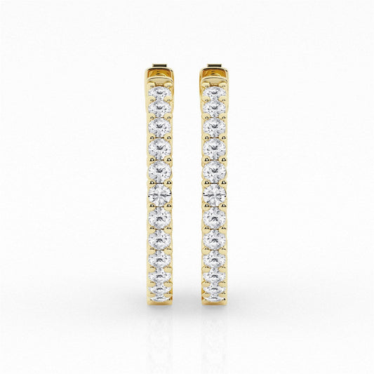Round Lab Grown Diamond Inside Out Hoop Earrings